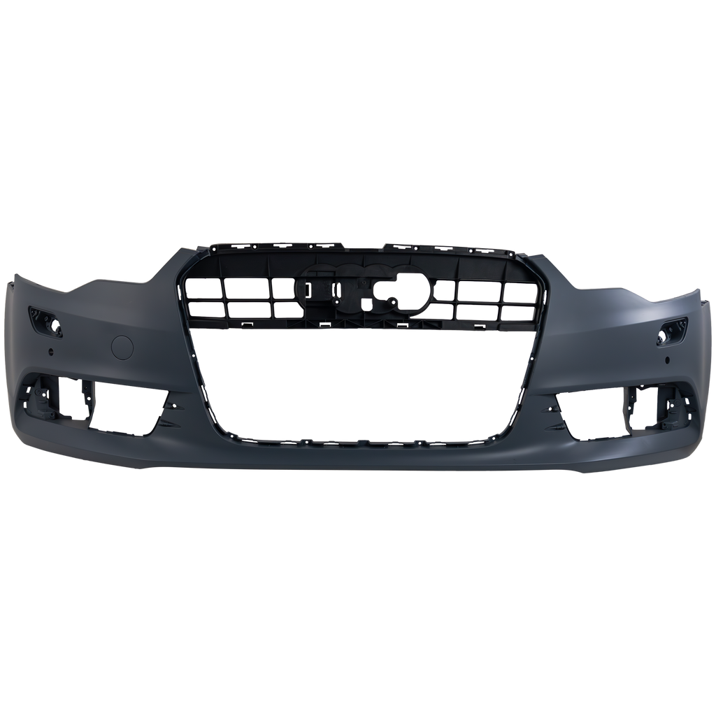 A6 12-15 FRONT BUMPER COVER, Primed, w/o S-Line Pkg, w/ Parking Aid Snsr Holes, w/o IPAS Holes - CAPA