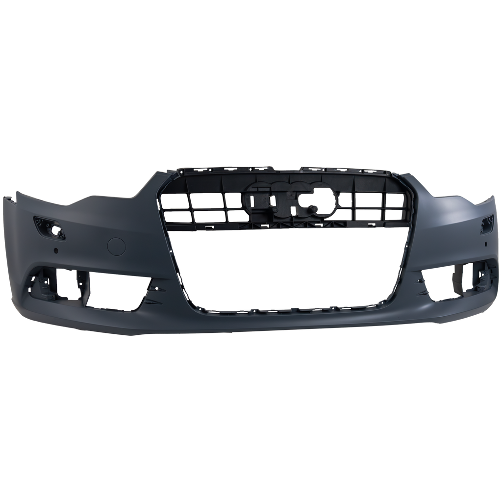 A6 12-15 FRONT BUMPER COVER, Primed, w/o S-Line Pkg, w/ Parking Aid Snsr Holes, w/o IPAS Holes - CAPA