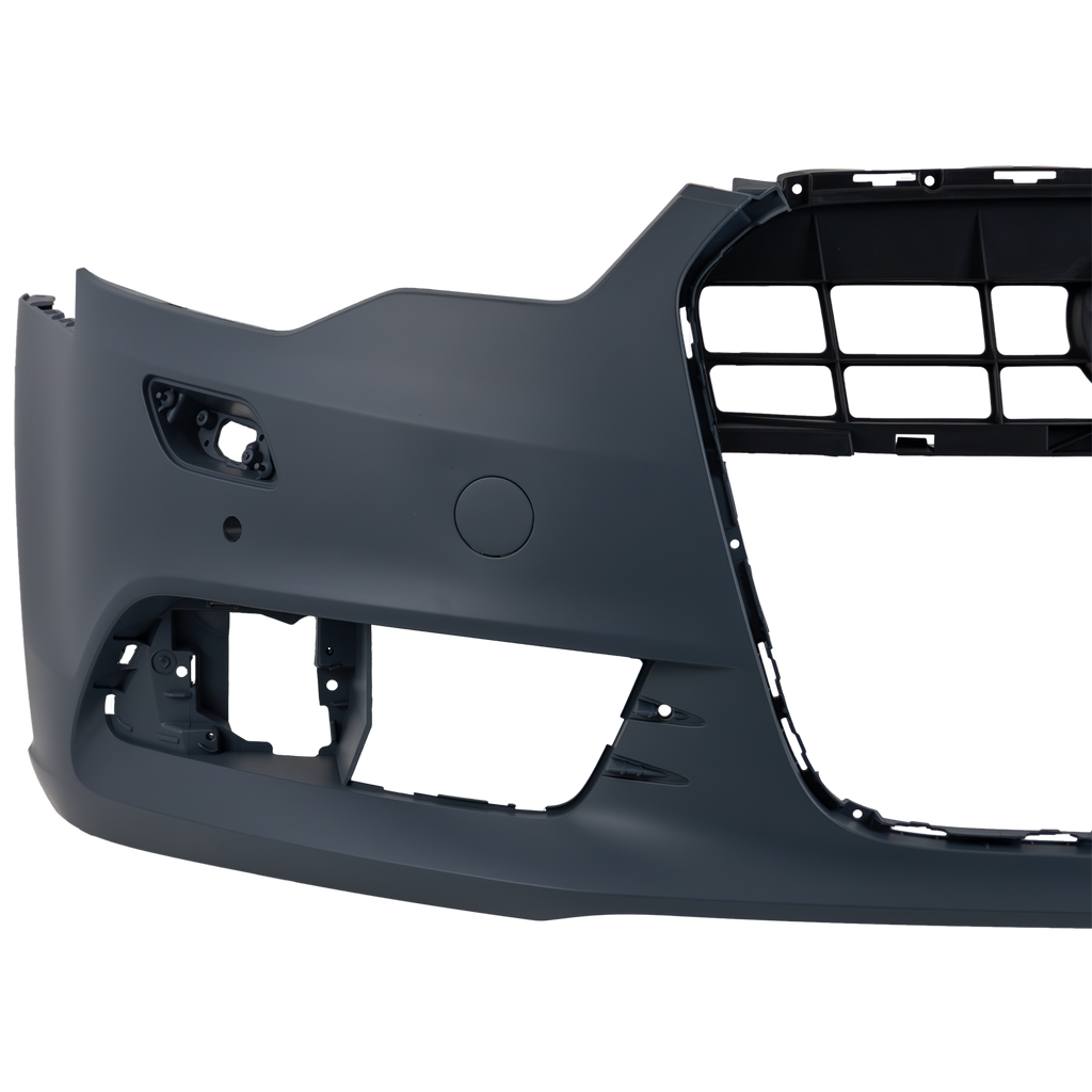 A6 12-15 FRONT BUMPER COVER, Primed, w/o S-Line Pkg, w/ Parking Aid Snsr Holes, w/o IPAS Holes - CAPA