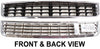 A4 02-05 FRONT BUMPER GRILLE, Center, Chrome Shell/Ptd-Black Insert