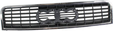 A4 02-05 GRILLE, Chrome Shell/Painted Satin Black Insert, Sedan/Wagon