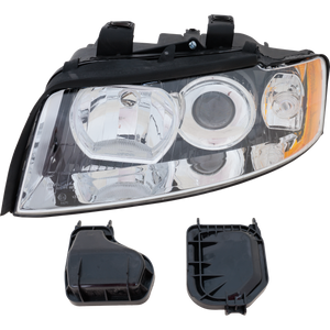A4 02-05/S4 02-02 HEAD LAMP LH, Lens and Housing, Halogen