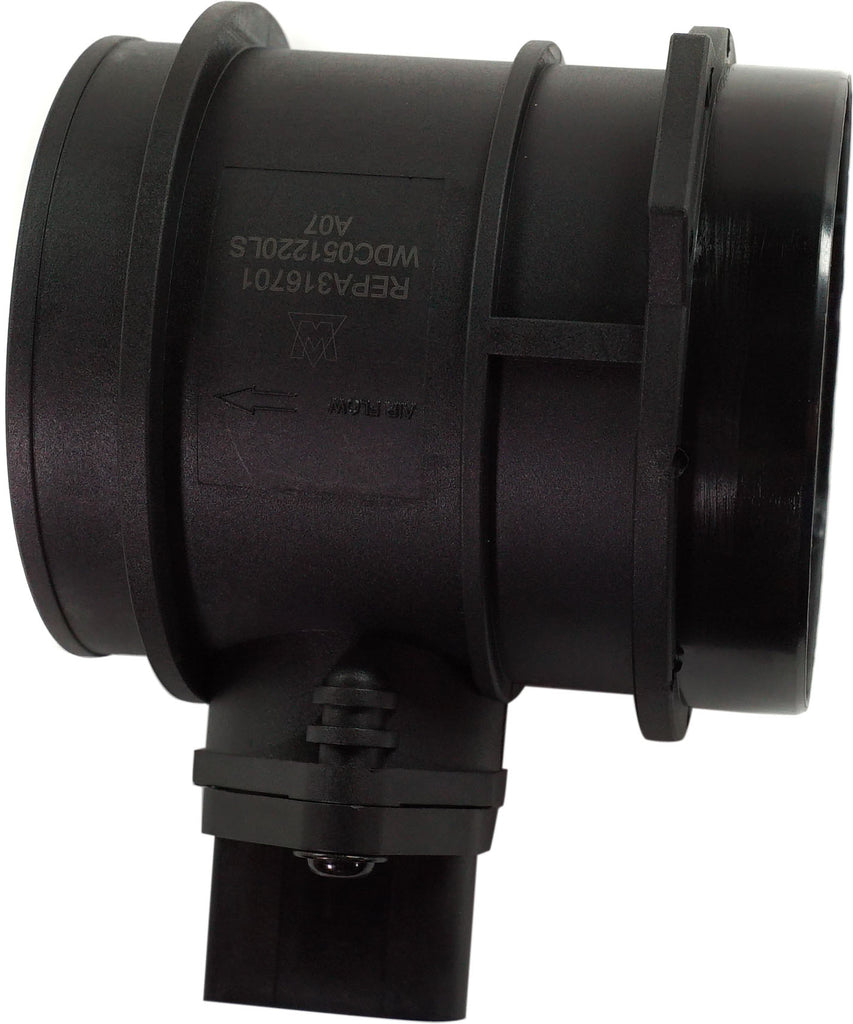 A6/S4 00-00 MASS AIR FLOW SENSOR, With housing, 5-Prong Blade Male Terminal; 1 Female Connector