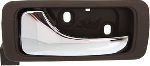 ACURA RL 96-04 REAR INTERIOR DOOR HANDLE LH, Chrome Lever+Dark Brown Housing (Taupe), Plastic+Small Metal