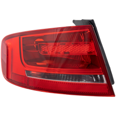 A4 09-12/S4 10-12 TAIL LAMP LH, Outer, Lens and Housing, Halogen/Bulb Type, Sedan