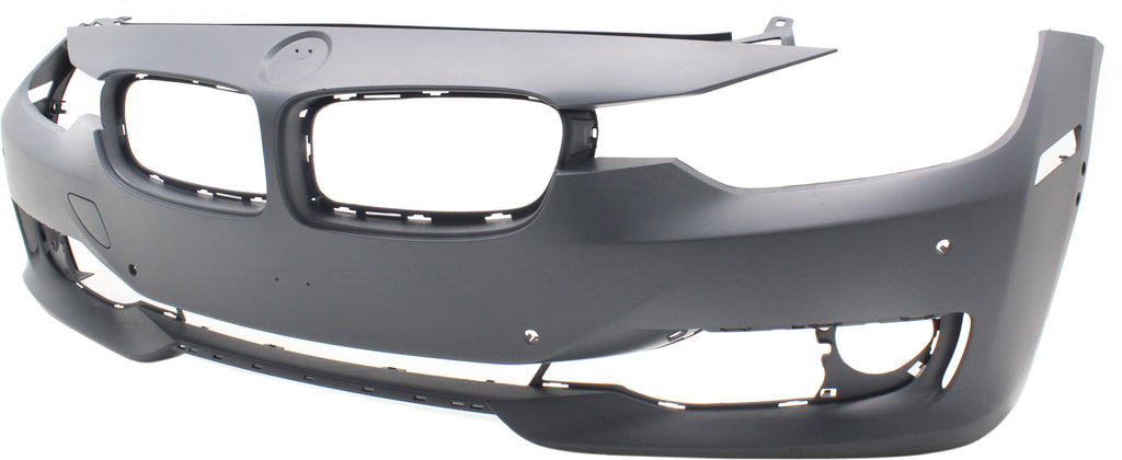 Front Bumper Cover Primed For 2012-2015 BMW 3-Series Without M Sport Line | HLW Holes With PDC Holes/IPAS/Cam Modern/Luxury/Sport Line Mdls Replacement REPB010360P