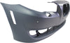 Front Bumper Cover Primed For 2011-2013 BMW 5-Series Without M Package With Park Distance Control Sensor Holes Without Side View Camera Sedan Replacement REPB010376P