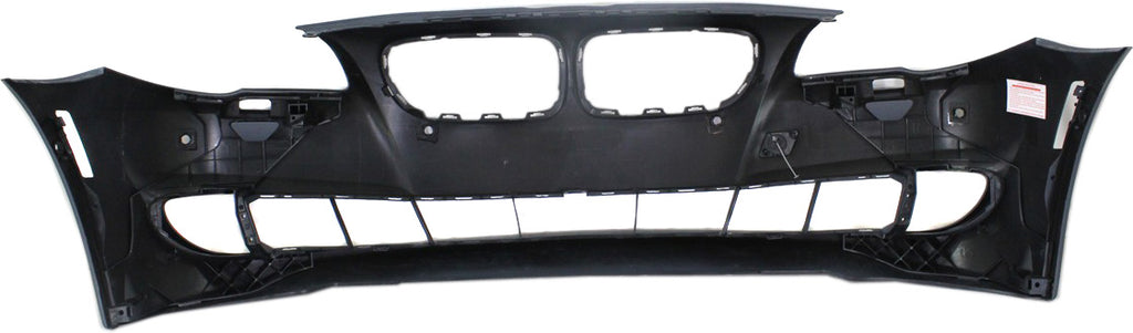 Front Bumper Cover Primed For 2011-2013 BMW 5-Series Without M Package With Park Distance Control Sensor Holes | Side View Camera Sedan Replacement REPB010377P