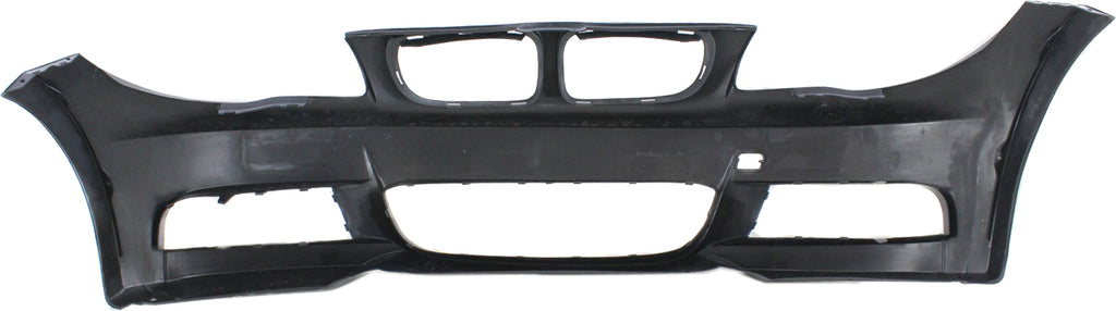 Front Bumper Cover Primed For 2008-2013 BMW 1-Series With M Package Without Headlight Washer Holes Replacement REPB010389P