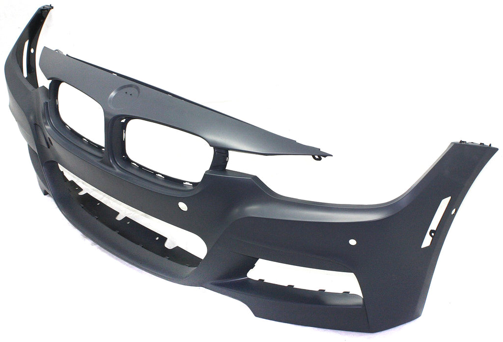 PARTS OASIS New Aftermarket BM1000292 Front Bumper Cover Primed  Replacement For BMW 3-Series 2013 2014 2015 2016 2017 2018 2019 With M Sport Line Without HLW Holes | Cam With PDC Sensor Holes | IPAS (2013 - 2018 Sedan) | Wagon Replaces OE 51118067953