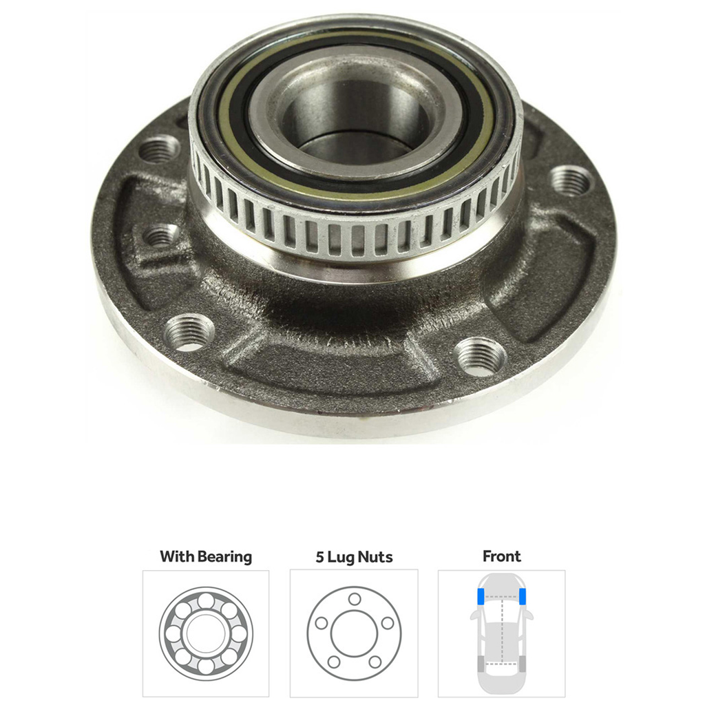 3-SERIES 92-05/Z4 03-08 FRONT HUB ASSEMBLY RH=LH, 5 Studs