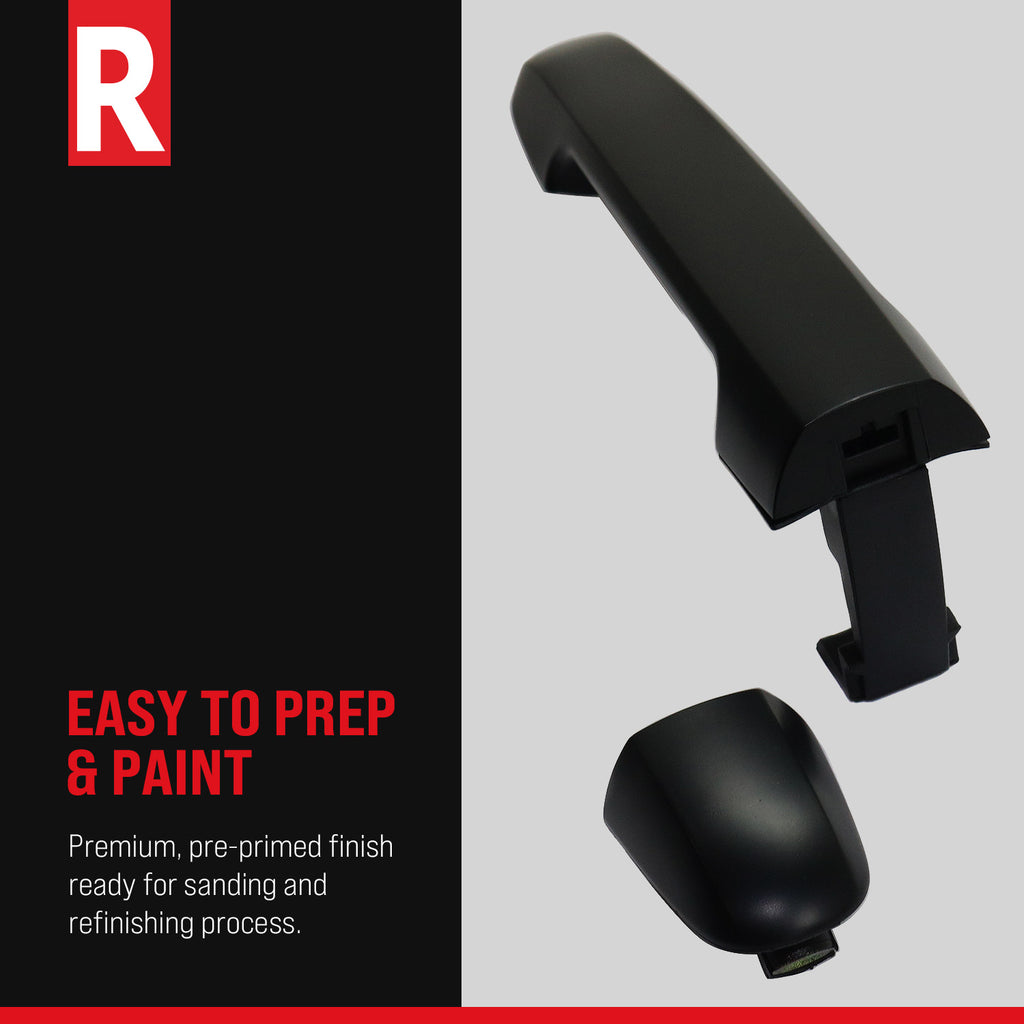 3-SERIES 01-06 FRONT EXTERIOR DOOR HANDLE RH, Primed Black, w/o Keyhole, E46, Cpe/Sdn/Wgn (=REAR)