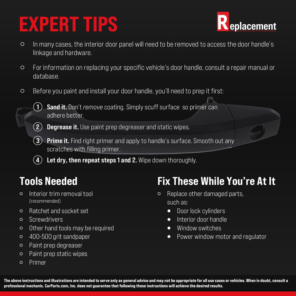 3-SERIES 01-06 FRONT EXTERIOR DOOR HANDLE RH, Primed Black, w/o Keyhole, E46, Cpe/Sdn/Wgn (=REAR)