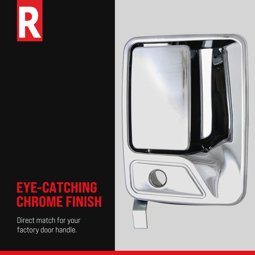 3-SERIES 82-91 FRONT EXTERIOR DOOR HANDLE LH, All Chrome, Cover+Base, Plastic