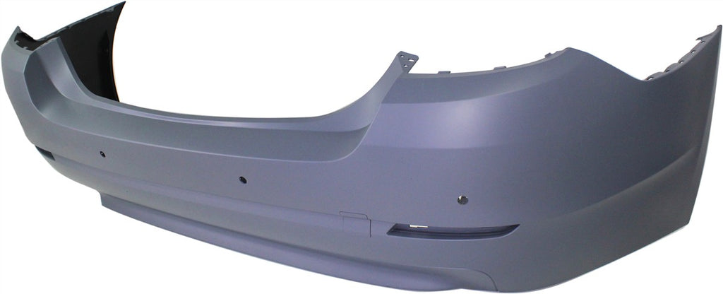 Rear Bumper Cover - CAPA Primed For 2011-2013 BMW 528I Without M Package With Park Distance Control Sensor Holes Replacement REPB760158PQ