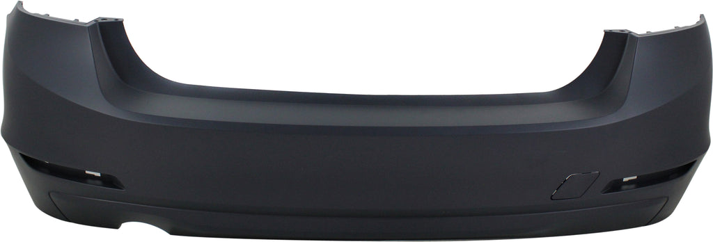 320I/328D 12-15 REAR BUMPER COVER, Primed, Standard w/o M Sport Package, w/o Park Distance Control Sensor Holes, Sedan