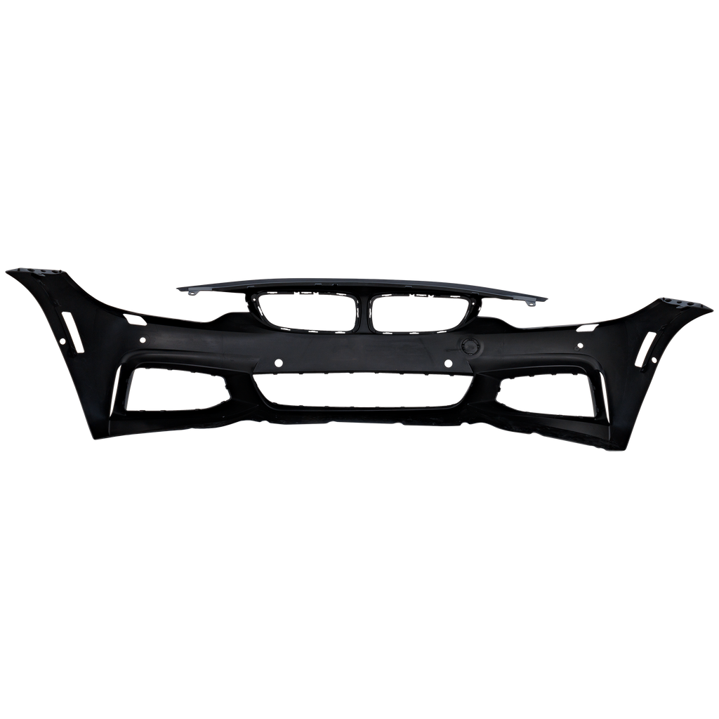 4-SERIES 14-20 FRONT BUMPER COVER, Primed, w/ M Sport Pkg, w/ HLW/PDC Snsr Holes/Cam, w/o Park Assist Sensor Holes