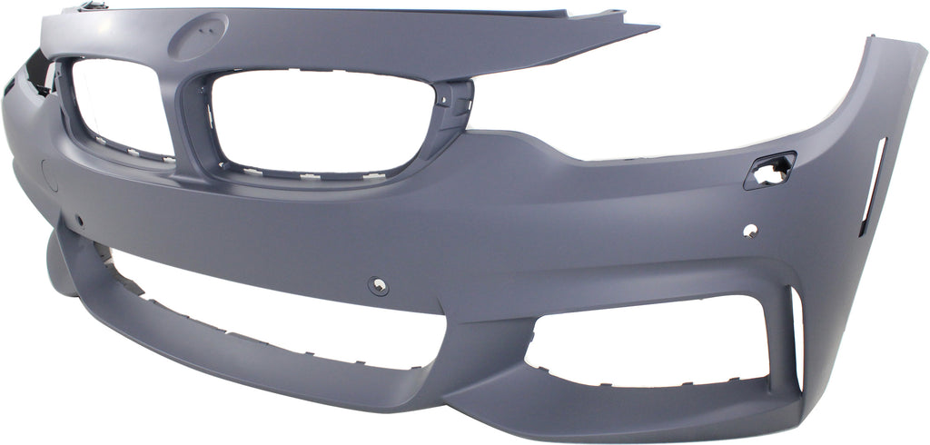 4-SERIES 14-20 FRONT BUMPER COVER, Primed, w/ M Sport Pkg, w/ HLW/PDC Snsr Holes, w/o Park Assist Snsr Holes/Cam