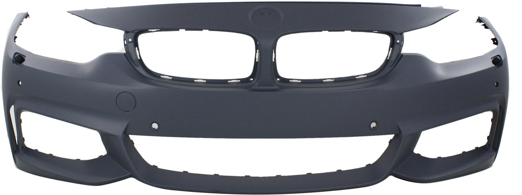 4-SERIES 14-20 FRONT BUMPER COVER, Primed, w/ M Sport Pkg, w/ HLW/Park Assist Snsr/PDC Snsr Holes/Cam