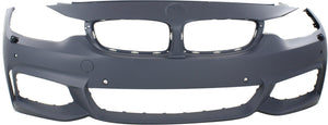 4-SERIES 14-20 FRONT BUMPER COVER, Primed, w/ M Sport Pkg, w/ HLW/Park Assist Snsr/PDC Snsr Holes, w/o Cam