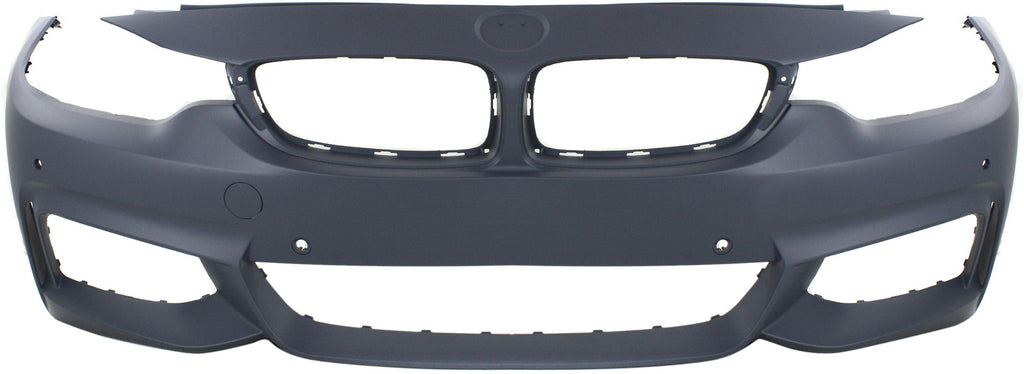 4-SERIES 14-20 FRONT BUMPER COVER, Primed, w/ M Sport Line, w/o HLW Holes and Cam, w/ Park Assist Snsr/PDC Snsr Holes