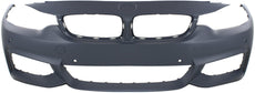 4-SERIES 14-20 FRONT BUMPER COVER, Primed, w/ M Sport Line, w/o HLW Holes and Cam, w/ Park Assist Snsr/PDC Snsr Holes