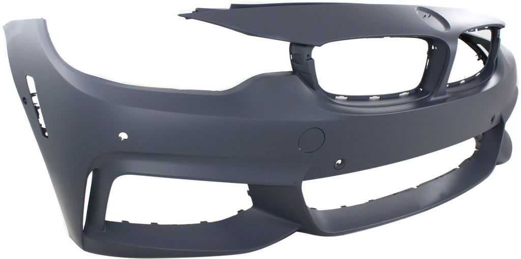 4-SERIES 14-20 FRONT BUMPER COVER, Primed, w/ M Sport Line, w/o HLW Holes and Cam, w/ Park Assist Snsr/PDC Snsr Holes