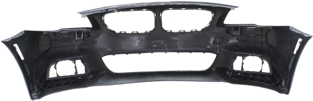 PARTS OASIS New Aftermarket BM1000311 Front Bumper Cover Primed Replacement For BMW 5-Series 2014 2015 2016 With M Sport Line Without Park Distance Control Sensor Holes Sedan Replaces 51118058994