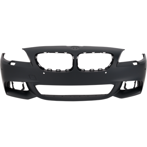 PARTS OASIS New Aftermarket BM1000312 Front Bumper Cover Primed Replacement For BMW 5-Series 2014 2015 2016 Sedan With M Package With Park Distance Control Sensor Holes Without Camera Hole Replaces OE 51118058996