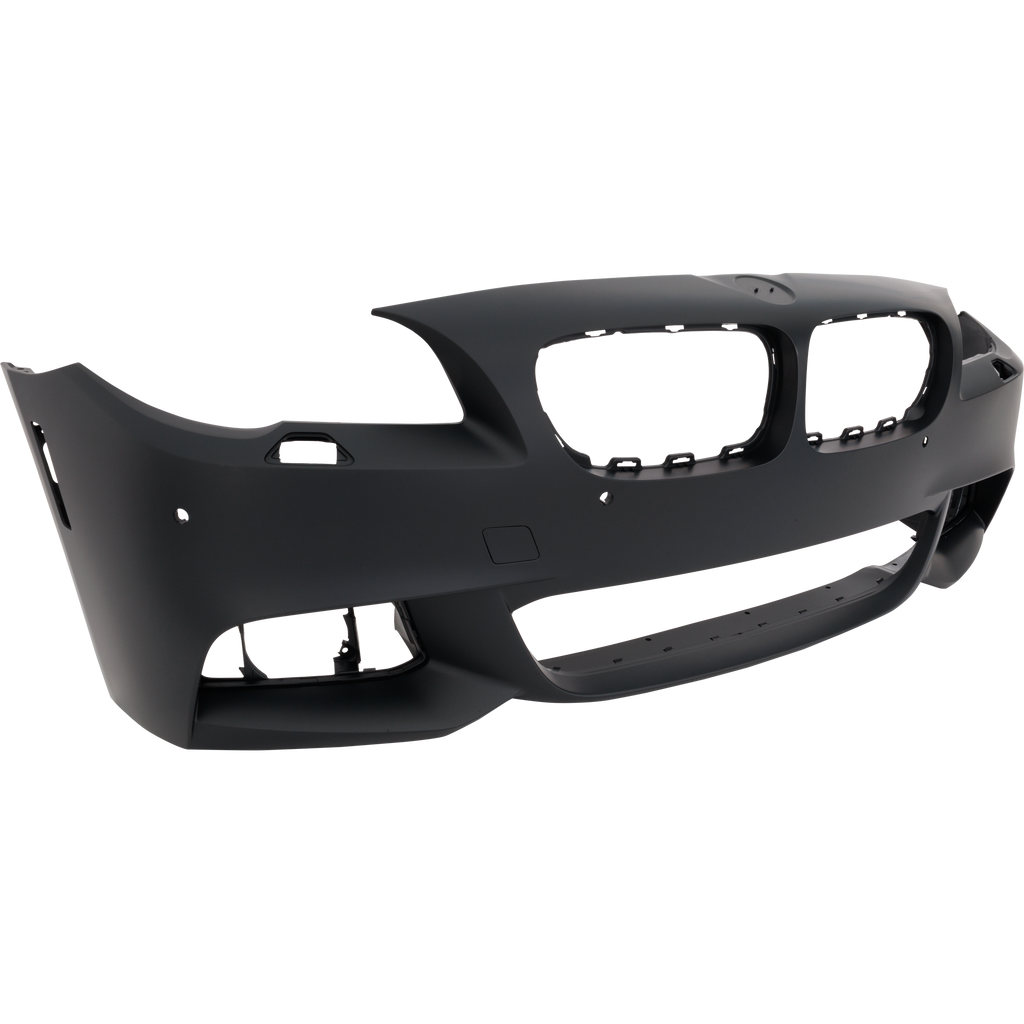 PARTS OASIS New Aftermarket BM1000312 Front Bumper Cover Primed Replacement For BMW 5-Series 2014 2015 2016 Sedan With M Package With Park Distance Control Sensor Holes Without Camera Hole Replaces OE 51118058996