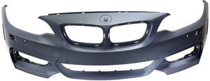 2-SERIES 14-21 FRONT BUMPER COVER, Primed, w/ M Sport Pkg, w/ Headlight Washer Holes, w/ Park Distance Control Sensor Holes, w/o Park Assist Sensor Holes, (230i, 17-17/228i, Conv)/Cpe