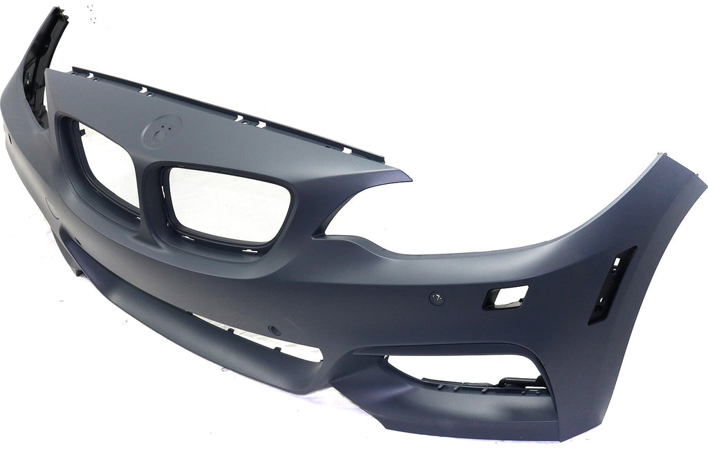 PARTS OASIS New Aftermarket BM1000412 Front Bumper Cover Primed BMW 2-Series 2014 - 2021 With M Sport Pkg With Headlight Washer Holes With Park Distance Control Sensor Holes (230i 2017 | 228i Conv) Coupe Replaces 51118058096