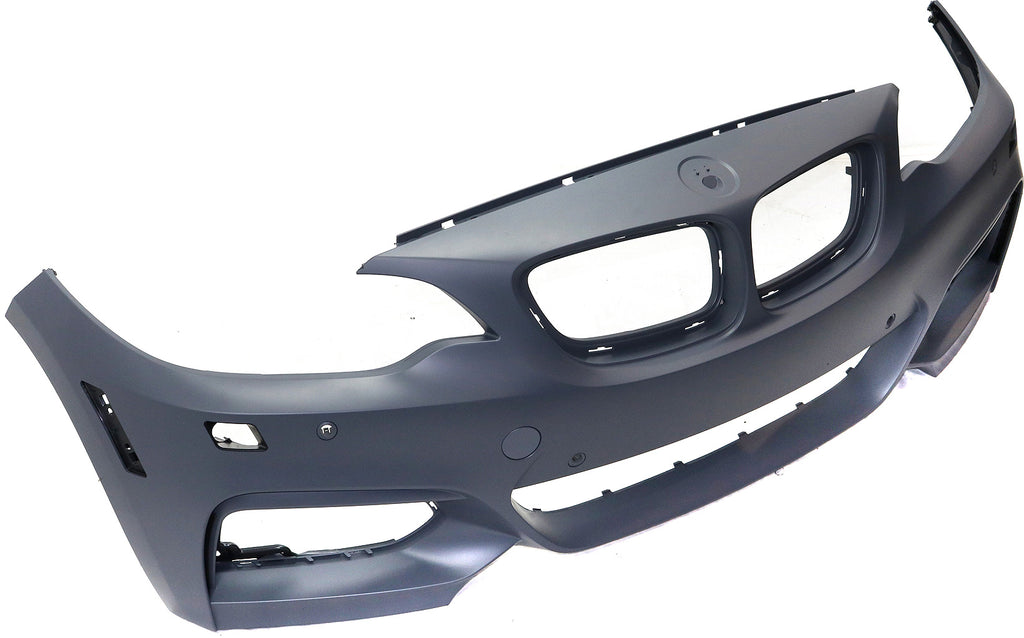 PARTS OASIS New Aftermarket BM1000412 Front Bumper Cover Primed BMW 2-Series 2014 - 2021 With M Sport Pkg With Headlight Washer Holes With Park Distance Control Sensor Holes (230i 2017 | 228i Conv) Coupe Replaces 51118058096