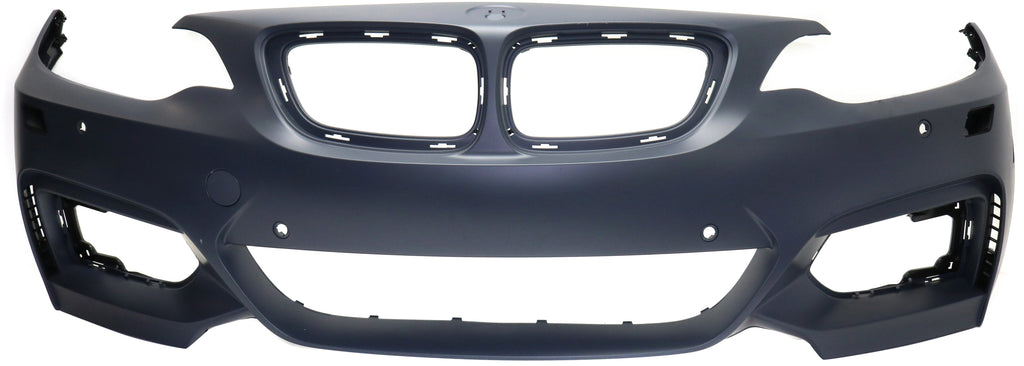 2-SERIES 14-21 FRONT BUMPER COVER, Primed, w/ M Sport Pkg, w/ Headlight Washer Holes, w/ Park Distance Control Sensor Holes, w/ Park Assist Sensor Holes, (230i, 17-17/228i, Conv)/Cpe