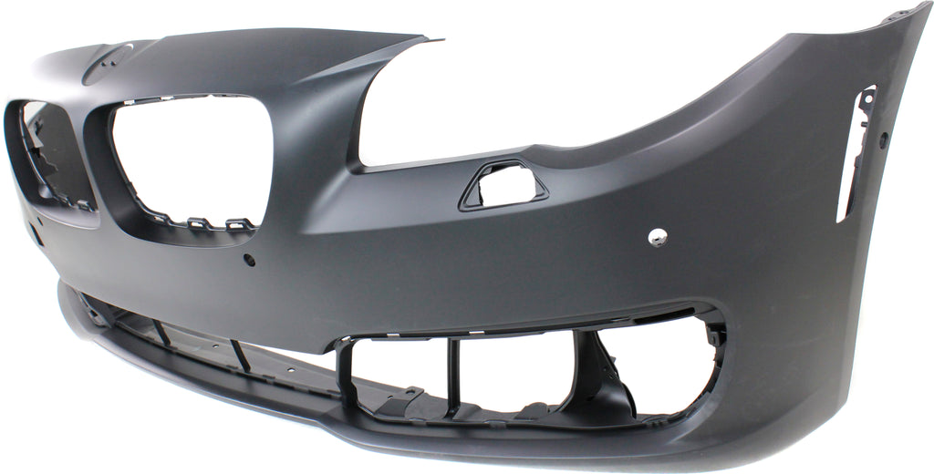 Front Bumper Cover Primed - CAPA For 2014-2016 BMW 5-Series Without M Package With Park Distance Control Sensor and Camera Hole Sedan Replacement REPBM010369PQ