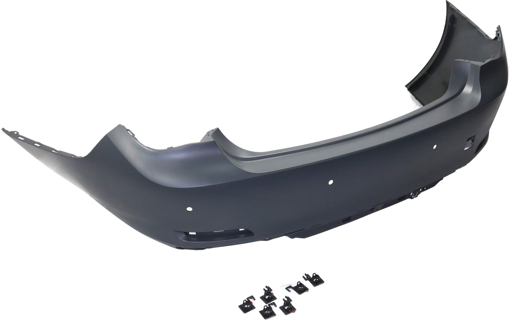 PARTS OASIS New Aftermarket BM1100198 Rear Bumper Cover Primed Replacement For BMW 7-Series 2009 2010 2011 2012 Without M Pkg With PDC Sensor Holes (Non-Hybrid 2009 2010 2011 2012 | Hybrid -2011 - 2012) Replaces OE 51127209926