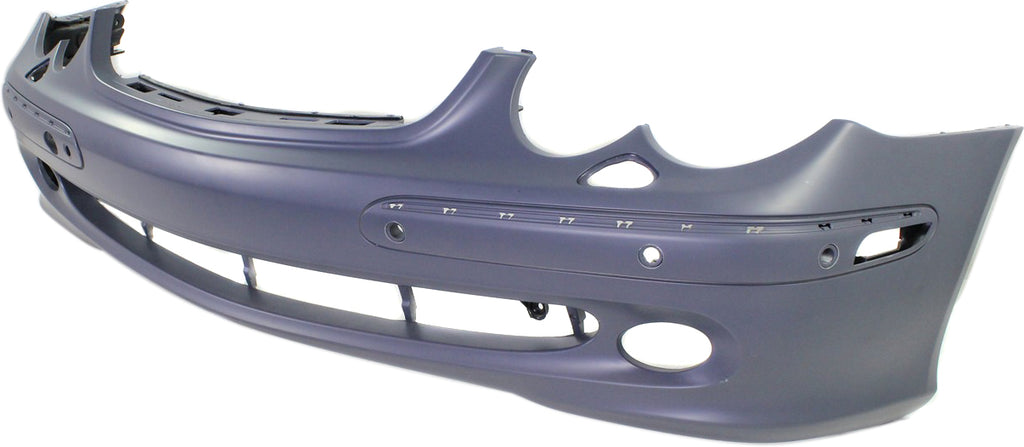 CLK-CLASS 03-05 FRONT BUMPER COVER, Primed, w/o AMG Styling Pkg, w/ Headlight Washer and Parktronic Holes