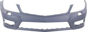 C-CLASS 12-15 FRONT BUMPER COVER, Prmd, w/ AMG Styling Pkg, w/ HLW Hole, w/o Ptronic Holes, w/o Side Marker Light Holes, (Exc. C63 AMG Model), Cpe/(Sdn 12-14)