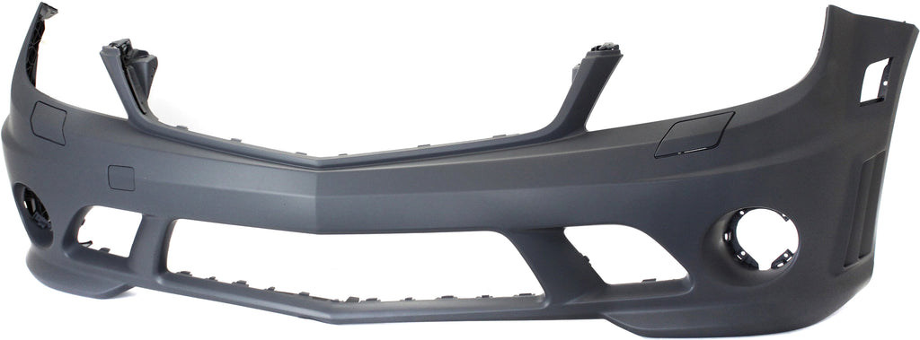 C63 AMG 08-11 FRONT BUMPER COVER, Primed, w/ Headlight Washer Holes, w/o Parktronic Holes