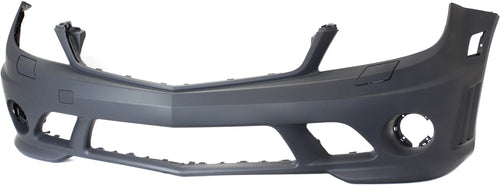 C63 AMG 08-11 FRONT BUMPER COVER, Primed, w/ Headlight Washer Holes, w/o Parktronic Holes