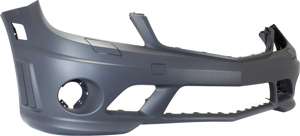 C63 AMG 08-11 FRONT BUMPER COVER, Primed, w/ Headlight Washer Holes, w/o Parktronic Holes