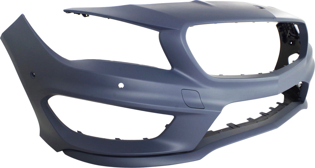 PARTS OASIS New Aftermarket MB1000431 Front Bumper Cover Primed Mercedes Benz CLA250 | CLA45 AMG 2014 2015 2016 With AMG Styling Pkg With Active Park Assist Sensor Holes Replaces OE 11788047409999