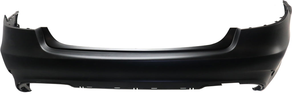 E-CLASS 14-16 REAR BUMPER COVER, Prmd, w/ AMG Styling Pkg, w/o Parktronic Holes, Sedan - CAPA