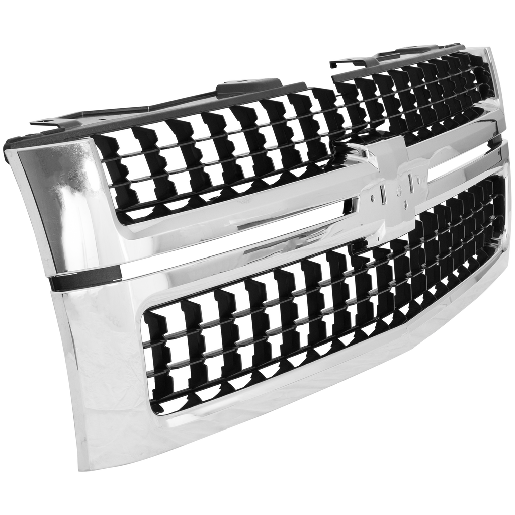 SILVERADO 2500 HD/3500 HD 07-10 GRILLE, Plastic, Chrome Shell/Black Insert, Excludes 2007 Classic - CAPA