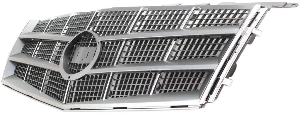 CTS 08-11 GRILLE, ABS Plastic, Chrome Shell/Painted Silver Gray Insert, (Exc. V Model)