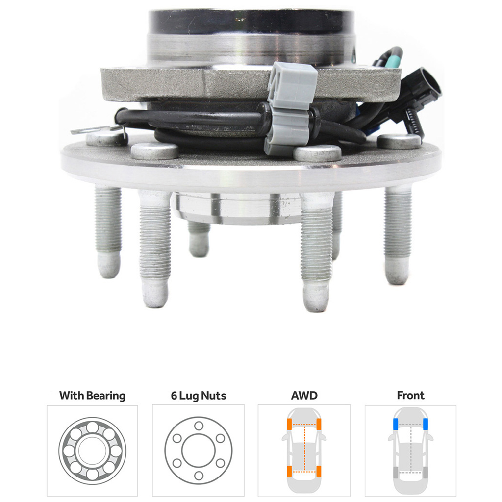 ASTRO/SAFARI 03-05 FRONT HUB ASSEMBLY LH, 6 Studs, Driven
