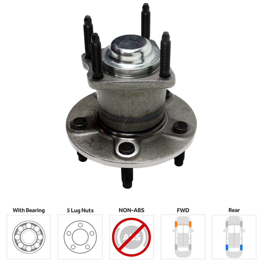 HHR 06-08 REAR HUB ASSEMBLY RH=LH, 5 Studs, FWD, Non-ABS
