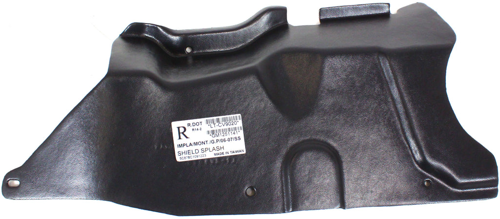 GRAND PRIX 05-08/IMPALA 06-09 ENGINE SPLASH SHIELD, Under Cover, RH, (Impala, SS Models)