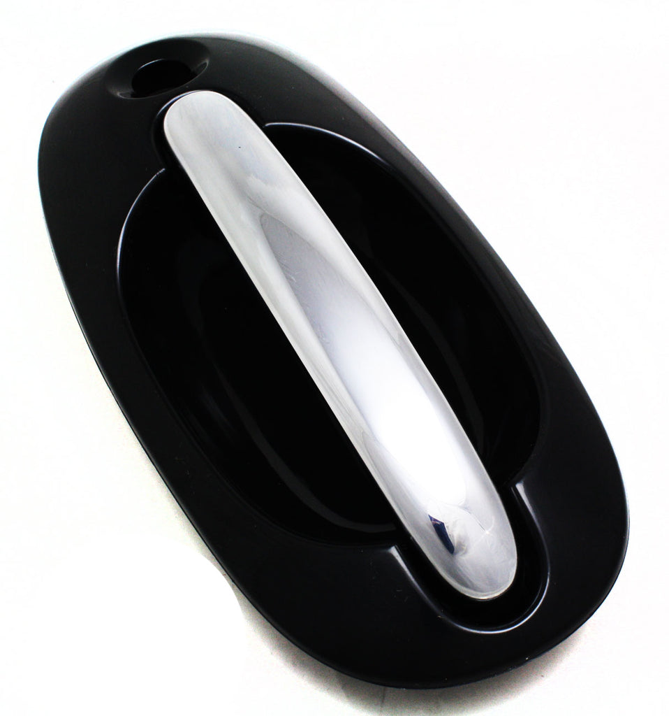 TOWN AND COUNTRY 96-00 FRONT EXTERIOR DOOR HANDLE RH, Side Sliding Door,Chrme Lvr+Smth Blk Hsg,w/ Hole