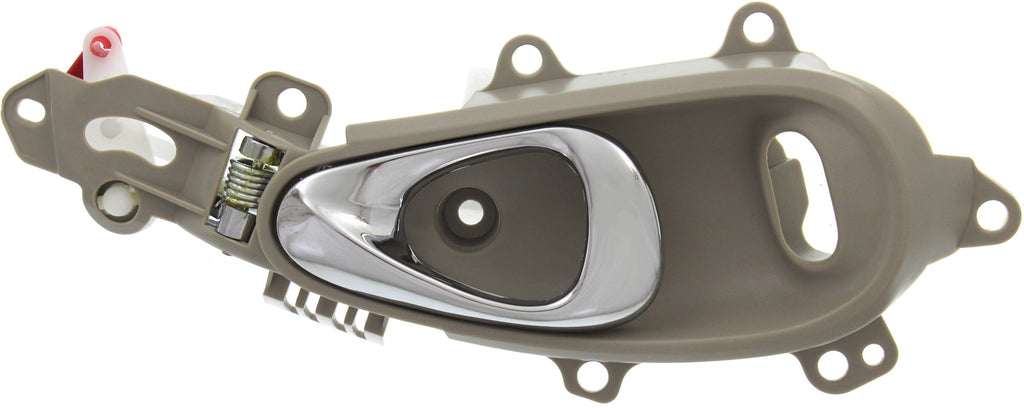 PT CRUISER 01-10 FRONT INTERIOR DOOR HANDLE RH, Chrome Lever+Beige Housing, Plastic, w/ Hole